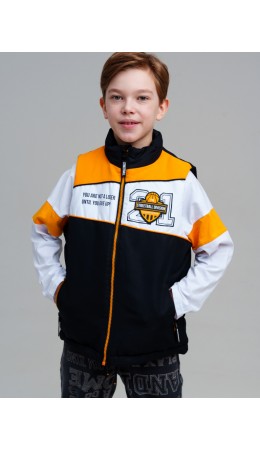 Жилет текстильный с полиуретановым покрытием для мальчиков черный,оранжевый,белый