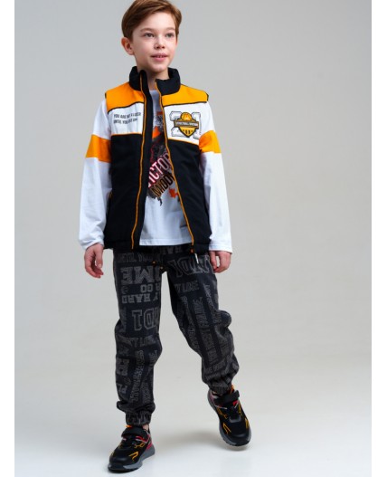 Жилет текстильный с полиуретановым покрытием для мальчиков черный,оранжевый,белый