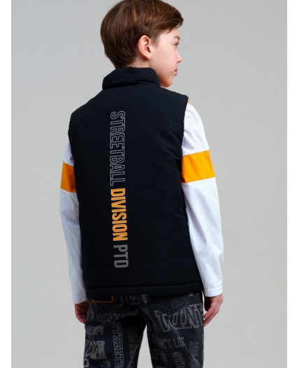 Жилет текстильный с полиуретановым покрытием для мальчиков черный,оранжевый,белый