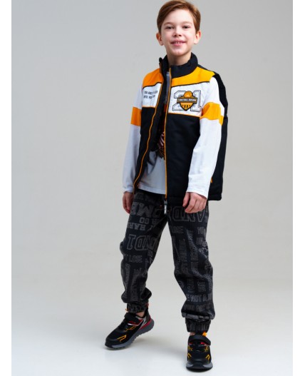 Жилет текстильный с полиуретановым покрытием для мальчиков черный,оранжевый,белый