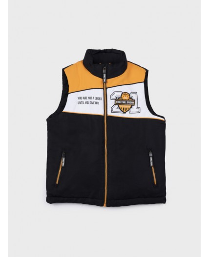 Жилет текстильный с полиуретановым покрытием для мальчиков черный,оранжевый,белый