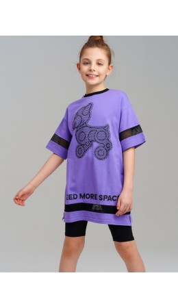 Платье трикотажное для девочек фиолетовый