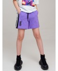 Шорты трикотажные для девочек, 2 шт в комплекте фиолетовый,черный