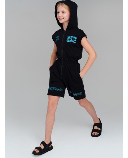 Комбинезон трикотажный для девочек черный