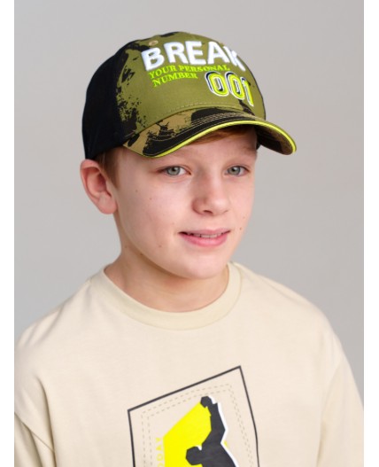 Кепка текстильная для мальчиков черный,хаки