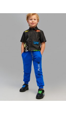 Брюки трикотажные для мальчиков синий