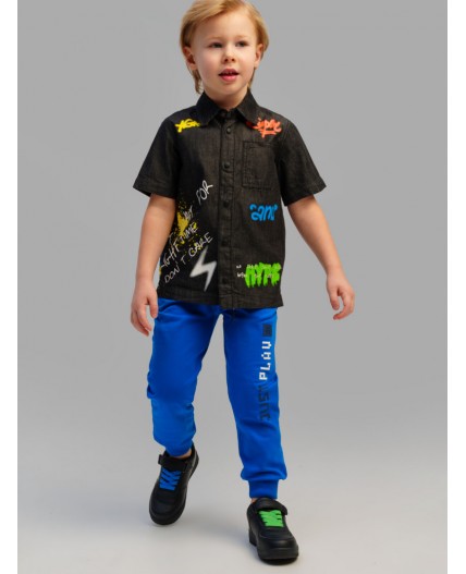 Брюки трикотажные для мальчиков синий