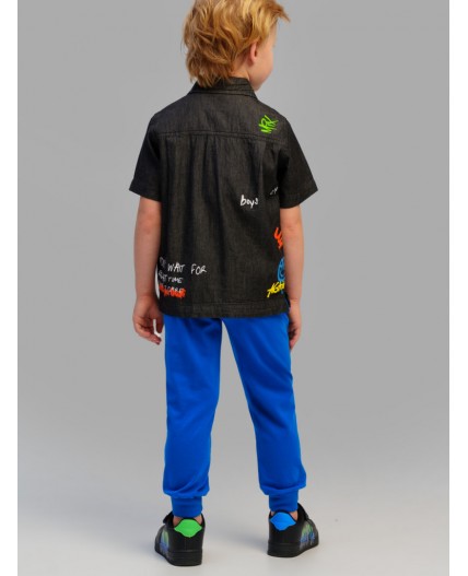 Брюки трикотажные для мальчиков синий