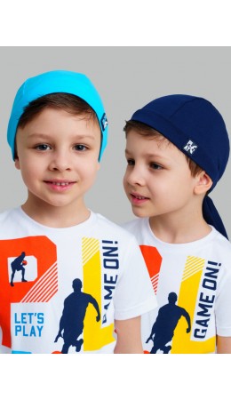 Бандана трикотажная для мальчиков, 2 шт в комплекте тёмно-синий,голубой