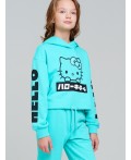 Толстовка трикотажная для девочек голубой