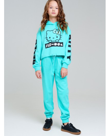 Толстовка трикотажная для девочек голубой