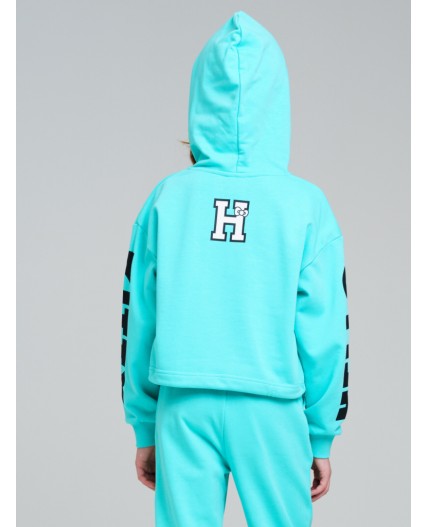 Толстовка трикотажная для девочек голубой