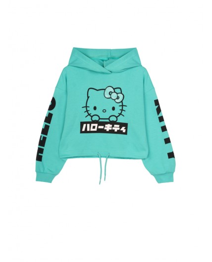 Толстовка трикотажная для девочек голубой