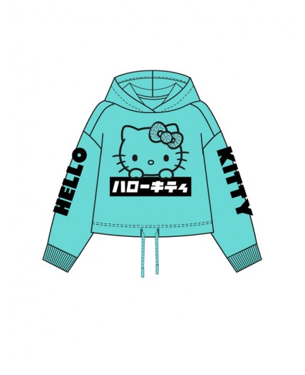 Толстовка трикотажная для девочек голубой