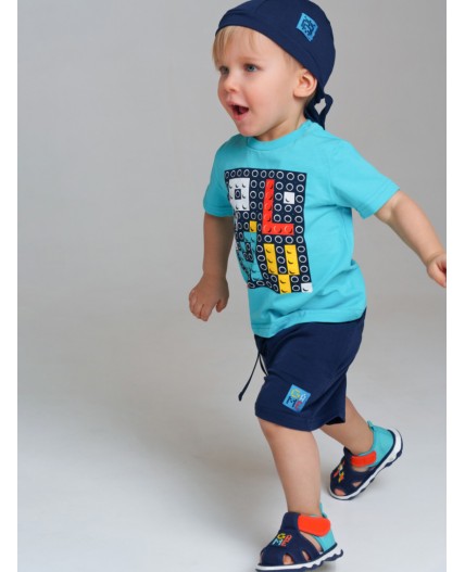 Фуфайка детская трикотажная для мальчиков (футболка) голубой