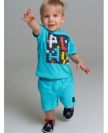 Фуфайка детская трикотажная для мальчиков (футболка) голубой