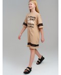 Платье трикотажное для девочек бежевый