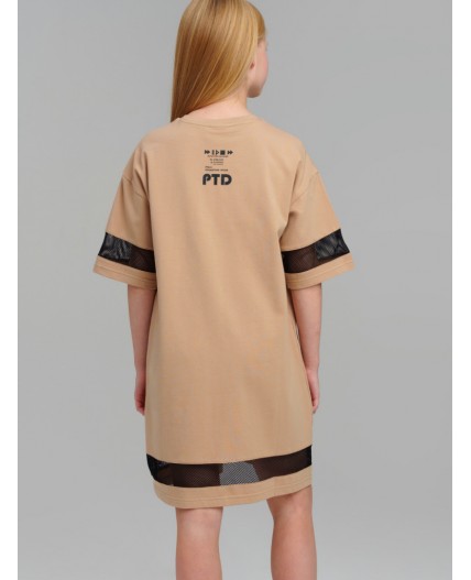 Платье трикотажное для девочек бежевый