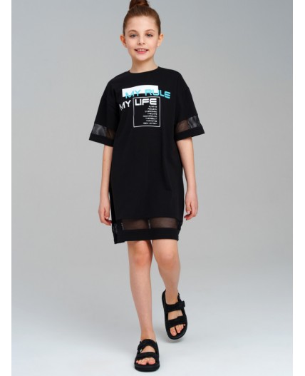 Платье трикотажное для девочек черный