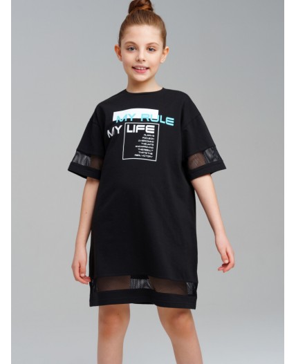 Платье трикотажное для девочек черный