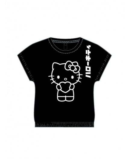 Фуфайка трикотажная для девочек (футболка) черный,белый