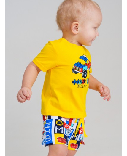 Комплект детский трикотажный для мальчиков: фуфайка (футболка), шорты разноцветный