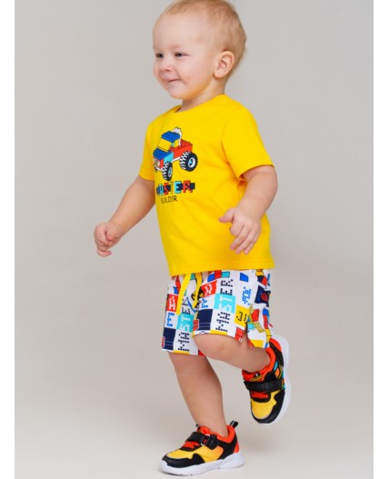 Комплект детский трикотажный для мальчиков: фуфайка (футболка), шорты разноцветный