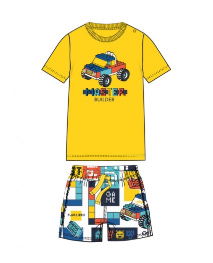 Комплект детский трикотажный для мальчиков: фуфайка (футболка), шорты разноцветный