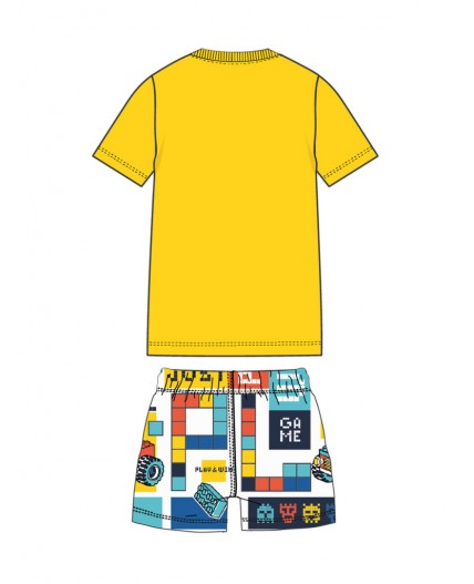 Комплект детский трикотажный для мальчиков: фуфайка (футболка), шорты разноцветный