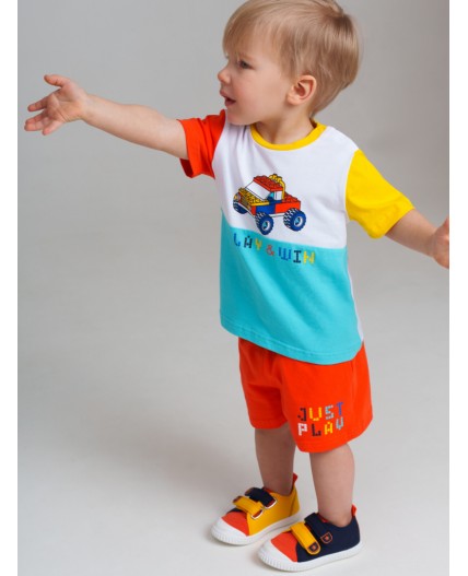 Фуфайка детская трикотажная для мальчиков (футболка), 2 шт в комплекте разноцветный