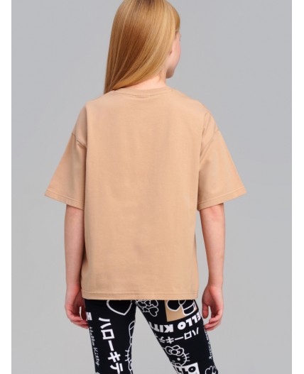 Фуфайка трикотажная для девочек (футболка) бежевый