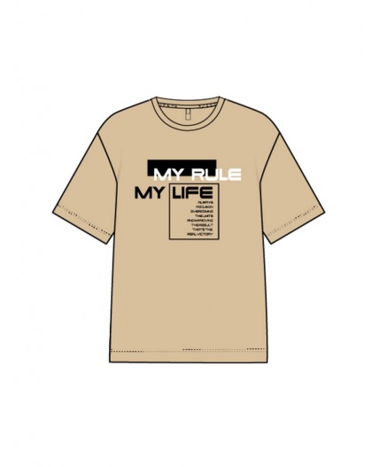 Фуфайка трикотажная для девочек (футболка) бежевый