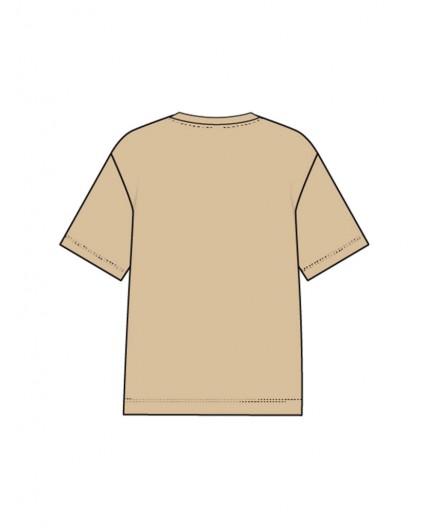 Фуфайка трикотажная для девочек (футболка) бежевый