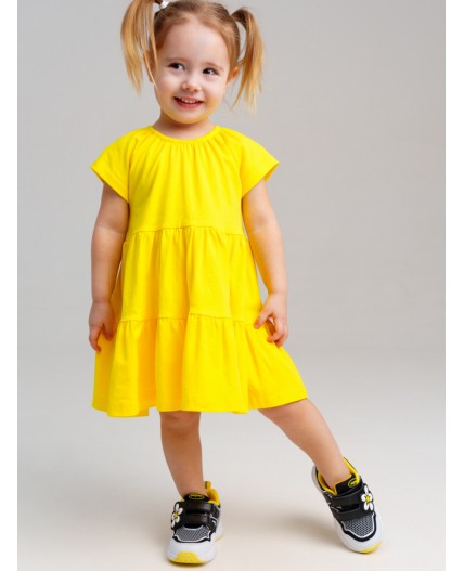 Платье детское трикотажное для девочек жёлтый