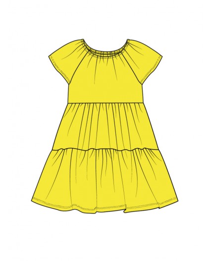 Платье детское трикотажное для девочек жёлтый