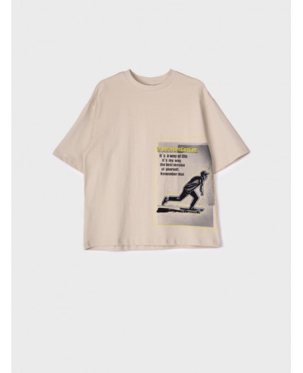 Фуфайка трикотажная для мальчиков (футболка) светло-серый,черный