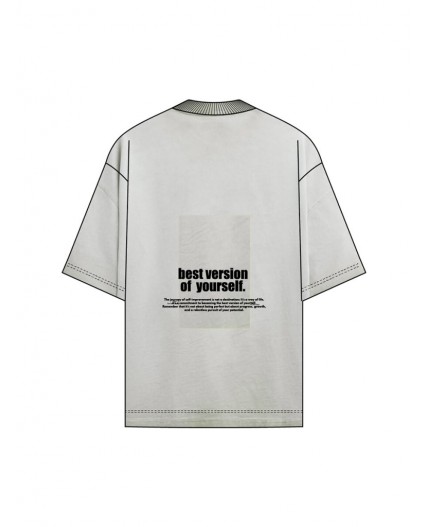 Фуфайка трикотажная для мужчин (футболка) светло-серый,черный