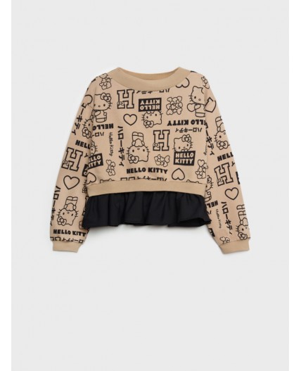 Толстовка трикотажная для девочек бежевый,черный