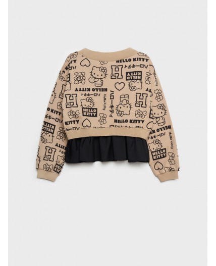 Толстовка трикотажная для девочек бежевый,черный