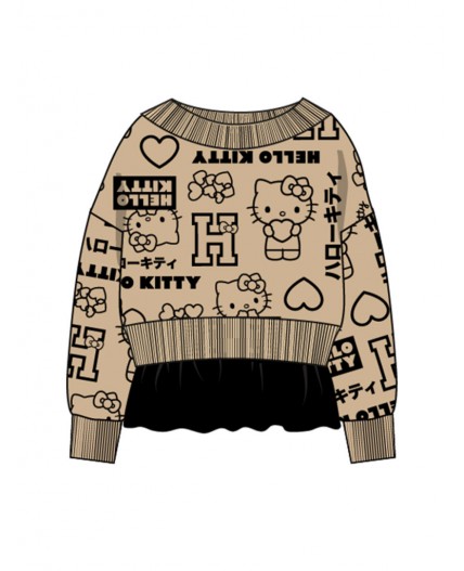 Толстовка трикотажная для девочек бежевый,черный