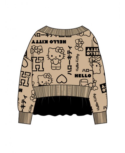 Толстовка трикотажная для девочек бежевый,черный