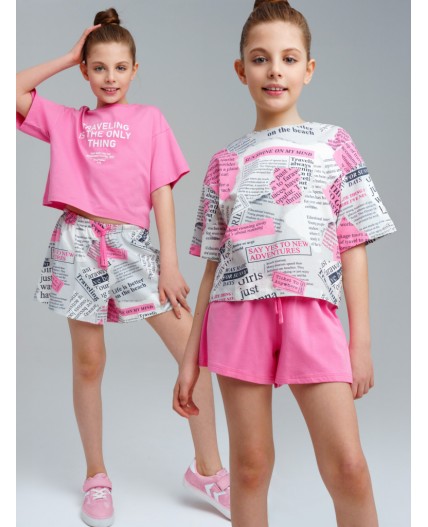 Шорты трикотажные для девочек, 2 шт в комплекте разноцветный