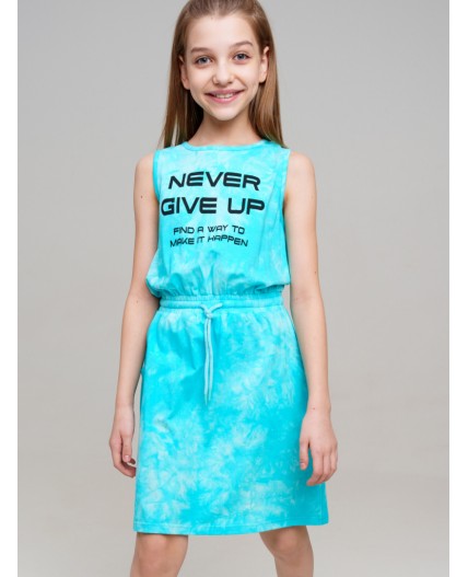 Платье трикотажное для девочек голубой