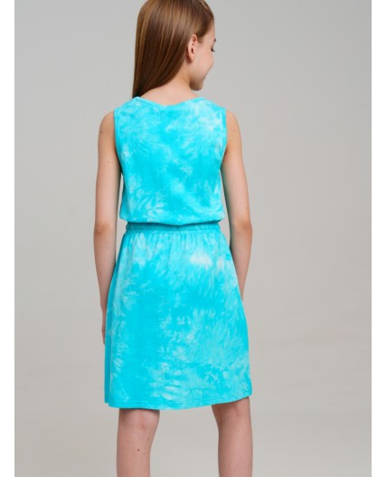 Платье трикотажное для девочек голубой