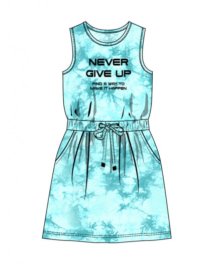 Платье трикотажное для девочек голубой