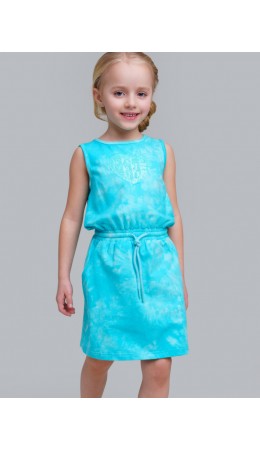 Платье трикотажное для девочек голубой