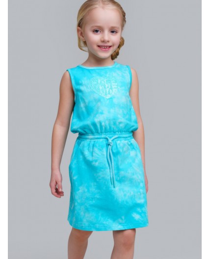Платье трикотажное для девочек голубой