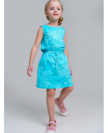 Платье трикотажное для девочек голубой