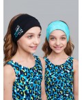 Бандана трикотажная для девочек, 2 шт в комплекте черный,голубой