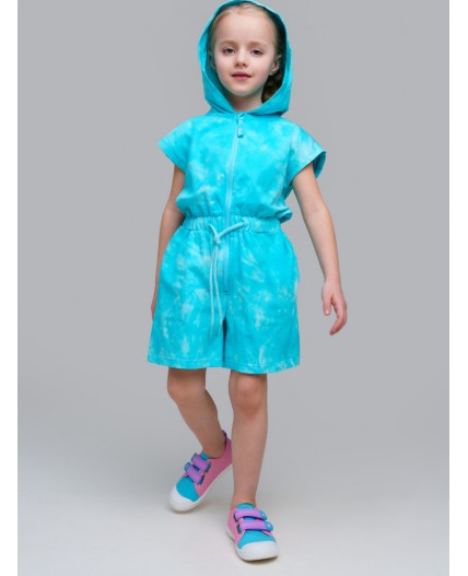 Комбинезон трикотажный для девочек голубой